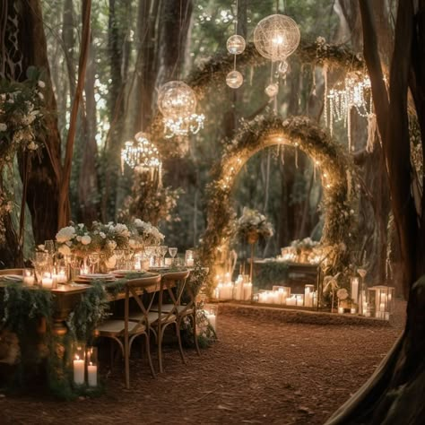 Woodland Fairy Themed Wedding, Whimsical Wedding Venue Ideas, Indoor Fantasy Wedding, Shire Wedding Theme, Nordic Wedding Theme, Nature Themed Wedding Decorations, Dream Wedding Fairytale, Lotr Inspired Wedding, Lotr Wedding Ideas