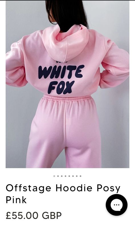 White Fox Pink Hoodie, White Fox Hoodie Pink, Pink White Fox Hoodie, Cute Tracksuits, X Mas Gift Ideas, Hannah Harrell, Cute Sweats, Fox Clothing, Preppy Sweatshirts