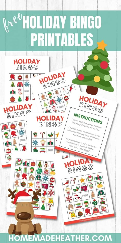 Holiday Bingo Cards, Holiday Bingo, Christmas Bingo Cards, Printable Christmas Games, Christmas Bingo, Bingo Cards Printable, Free Printable Games, Holiday Images, Bingo Printable