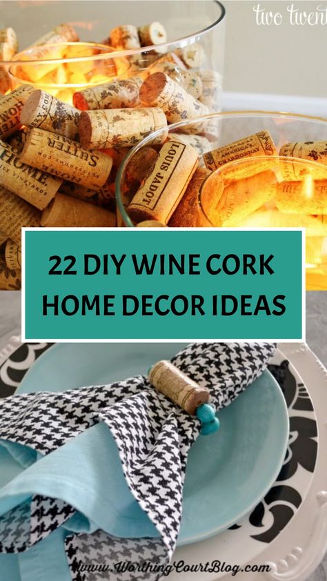 22 DIY Wine Cork Home Decor Ideas Wine Cork Candle Holder, Cork Candle Holder, Wine Cork Table, Wine Cork Birdhouse, Wine Cork Candle, Cork Candle, Wine Cork Trivet, Wine Cork Coasters, Wine Cork Jewelry