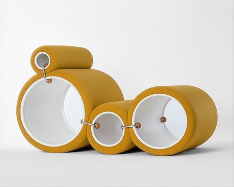 Tube Chair, Ultra Modern Furniture, Module Design, Mod Furniture, Joe Colombo, Office Chair Without Wheels, Furniture Design Chair, Yellow Interior, Furniture Inspiration