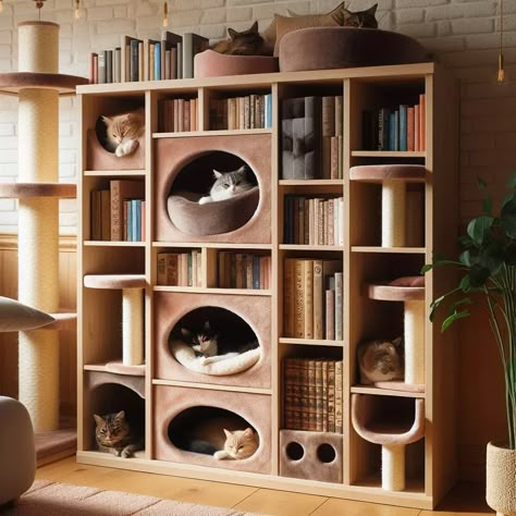 Cat Room Diy, Cat Room Decor, Cat Furniture Design, Katt Grejer, Cat Home Decor, Cat Tree House, Diy Cat Tree, Cat Wall Furniture, Cat House Diy