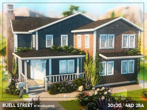 The Sims Resource - (Shell) Buell Street (TSR only CC) Sims 4 Shell House, Sims 4 Lots, Artsy Bedroom, Sims 4 House, Sims 4 Kitchen, Sims Houses, Shell House, Sims 4 House Building, Perfect Night