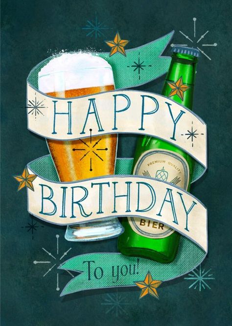 Happy Birthday Beer Images, Bakery Printables, Happy Birthday Beer, Happy Birthday Illustration, Birthday Man, Birthday Men, Happy Birthday Man, Birthday Cards For Brother, Birthday Wishes Greetings