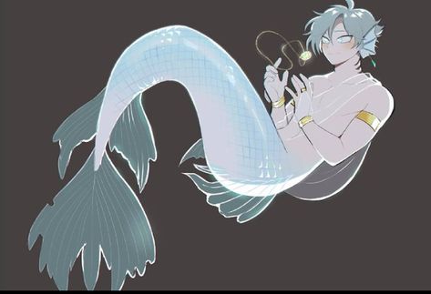 Art Reference Mermaid, Merman Artwork Character Design, Siren Art Reference, Mermaid Dnd Character, Merboy Art, Cecaelia Art Male, Anime Mermaid Base, Mermen Drawing, Merman Reference