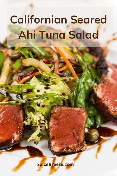 Seared Tuna Salad Recipe, What To Serve With Ahi Tuna Steaks, Fresh Tuna Salad, Ahi Tuna Salad Dressing, Ahi Tuna Salad Recipe, Seared Ahi Tuna Salad, Cooking Ahi Tuna, Ahi Salad, Seared Ahi Tuna Recipe