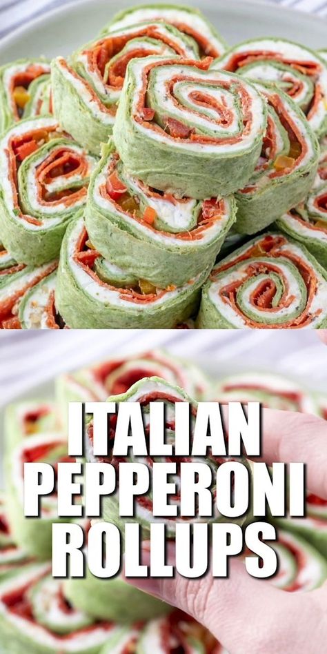 Pepperoni Roll Ups, Pepperoni Roll, Garlic Cream Cheese, Pinwheel Sandwiches, Pepperoni Rolls, Cheese All, Quick Bites, Pinwheel Recipes, Best Appetizer Recipes