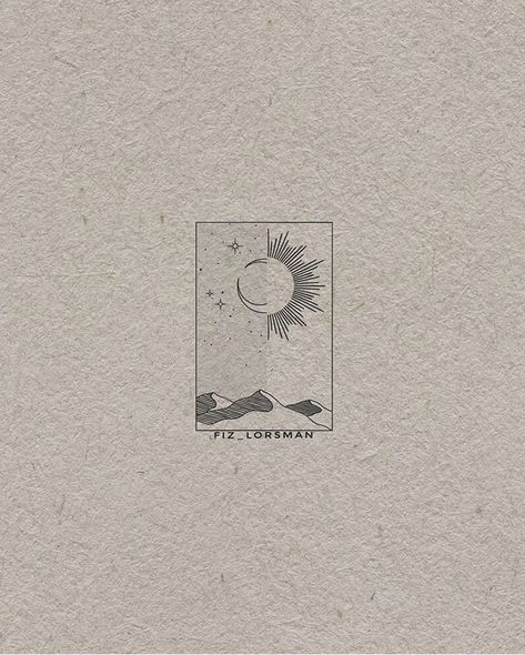 Sun And Moon Sketch, Minimal Tattoo Designs, Sunset Tattoo, Tattoo Mini, Magic Runes, Cool Tattoo, Doodle Ideas, Poke Tattoo, Line Art Tattoos