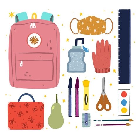 School Supply Illustration, School Supplies Illustration, Senior Thesis, Tree Doodle, About Teacher, Normal School, Canva Keywords, Store Banner, Illustration Story