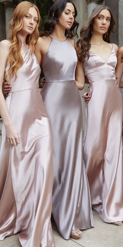 15 Ideas For Long Bridesmaid Dresses ❤ long bridesmaid dresses simple beach rustic silk jennyyoonyc❤ #weddingdresses Rustic Bridesmaid Dresses, Rustic Bridesmaids, Women Standing, Silk Bridesmaid Dresses, Wedding Dress Black, Bridesmaid Dresses Satin, Blush Bridesmaids, Bridesmaid Inspiration, Wedding Dress Guide