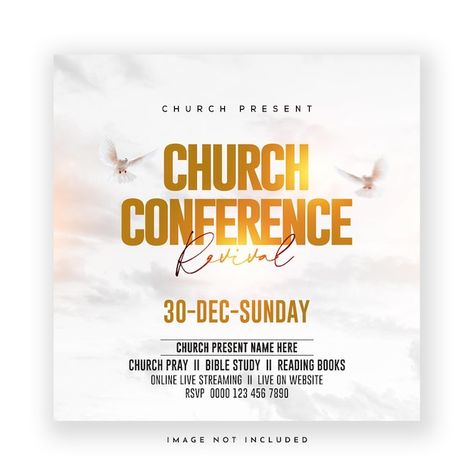 PSD church conference social media flyer... | Premium Psd #Freepik #psd #church-conference #conference-banner #church-flyer #conference-template New Year Flyer, Church Banners Designs, Church Conference, Church Marketing, Apparel Design Inspiration, Photoshop Backgrounds Free, Sunday Church, Social Media Flyer, Church Banners