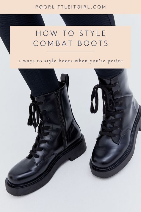 How To Style Combat Boots When You Are Petite | Poor Little It Girl Check more at https://allthenews.website/how-to-style-combat-boots-when-you-are-petite-poor-little-it-girl/ Styling Combat Boots, Short Girls Outfit Ideas, Boots With A Dress, Styles For Petite Women, How To Style Combat Boots, Petite Wardrobe, Short Girl Outfits, Style Combat Boots, Women Looks