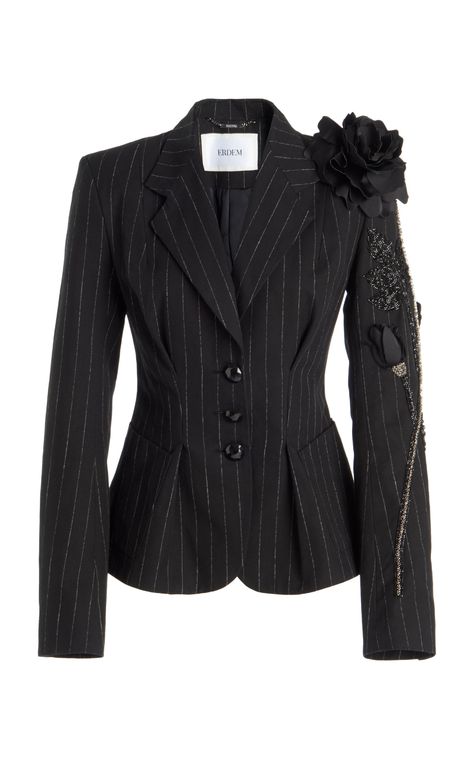 Ernest Embellished Cotton Blazer by Erdem | Moda Operandi Erdem Ernest Embellished Cotton Blazer $2,795 Techwear Fashion, Women's Shoes Accessories, Woman Suit Fashion, Stage Outfit, Fashion Unique, Cotton Blazer, Stylish Clothes For Women, Embroidery Fashion, Abayas Fashion