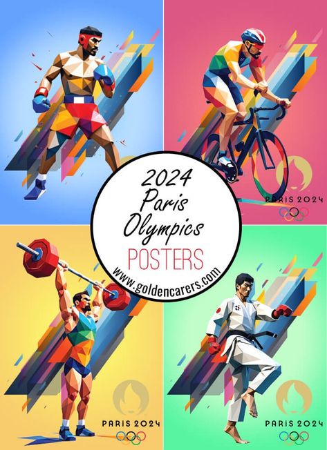 Paris 2024 Olympics posters for decorating! Pamplet Design, Olympic Poster, Paris Olympics 2024, Landmark Poster, Nursing Home Activities, Olympic Theme, Olympic Party, 2024 Olympics, Elderly Activities