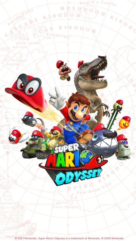 Mario Odyssey Wallpaper, T Rex Video, Playroom Artwork, Super Mario Sunshine, Super Mario Bros Birthday Party, Super Mario Odyssey, Gaming Poster, Mario Bros Birthday, Original Nintendo