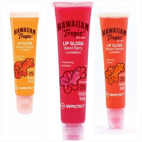 Hawaiian Tropic Lip Gloss, Newborn Feeding, Hawaiian Tropic, Summer Glow, Eyebrow Makeup, Tropical Vibes, Papaya, Berry, Body Skin Care