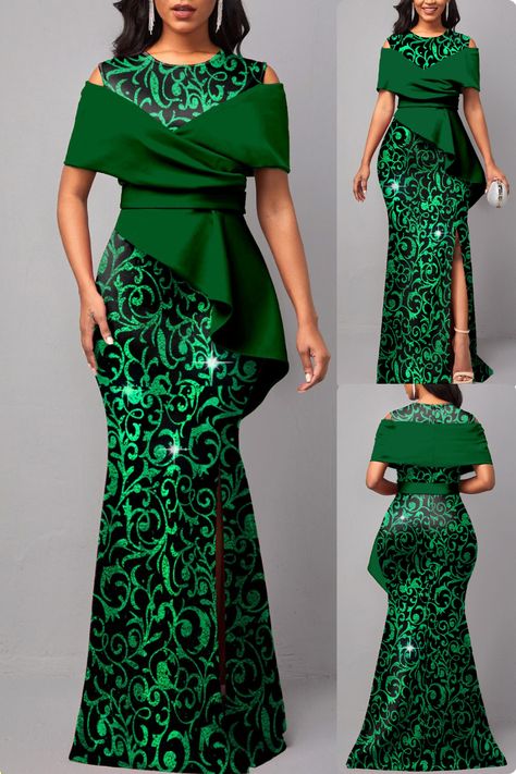 Get ready for a touch of elegance with the Green Floral Print Maxi Dress from Rosewe! 🌿 Featuring a flattering round neck, stylish cold shoulder sleeves, and captivating hot stamping details, this dress is perfect for parties, evenings, cocktails, and wedding guest occasions. Made from 97% polyester and 3% spandex, it’s both comfortable and chic. 🌸 #RoseweFashion #PartyReady #EveningGlam #MaxiDress #FloralPrint #Elegance #FashionInspo Cocktail Dress Elegant, Green Maxi Dress, Female Character Concept, Green Maxi, Green Floral Print, Floral Print Maxi Dress, Floral Print Maxi, Female Character, Evening Dresses Elegant