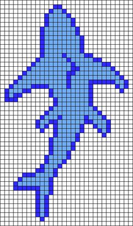 Alpha pattern #118935 | BraceletBook Ocean Perler Beads, Perler Beads Ocean, Shark Kandi Pattern, Shark Perler Bead Pattern, Crochet Pixel Pattern Small Easy, Shark Tapestry Crochet, Shark Pixel Art, Seahorse Pixel Art, Sea Pixel Art