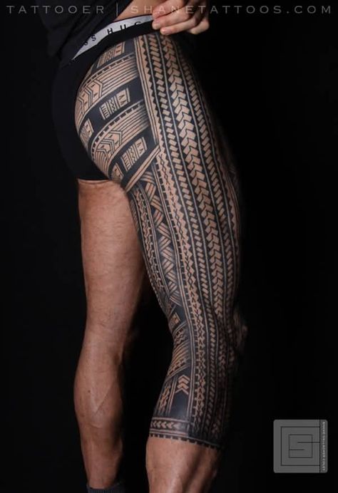 50 Unique Samoan Tattoo Designs for Men Polynesian Leg Tattoo, Samoan Tattoos, Tattoos Face, Upper Leg Tattoos, Best Leg Tattoos, Shin Tattoo, Maori Tattoos, Maori Tattoo Designs, Samoan Tattoo