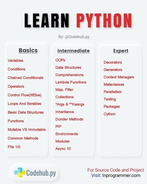 Python Basics, Python Coding, Coding Lessons, Basic Computer Programming, Computer Science Programming, Data Science Learning, Learn Python, Learn Computer Science, Coding Tutorials