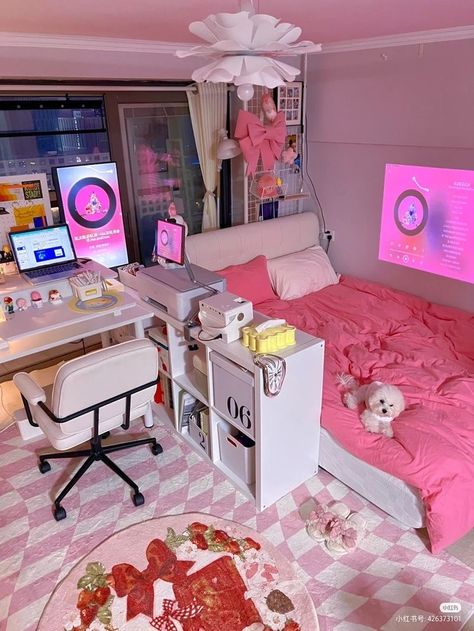 Goshiwon Aesthetic, Korean Apartment Bedroom, Little Apartment Decor, Girlie Apartment, Summer Room Ideas, Street Room, Woman Bedroom Ideas, Grown Woman Bedroom Ideas, Baddie Apartment