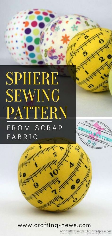 Sphere Sewing Pattern from Scrap Fabric is a fresh new idea for a personalized gift to give to your cute kids as a toy. Fabric Ball Sewing Pattern, Cloth Ball Pattern, Sew A Ball Free Pattern, Fabric Balls Diy, Ball Sewing Pattern Free, How To Make A Fabric Ball, Scrap Fabric Toys, Sphere Sewing Pattern, Ball Pattern Sewing