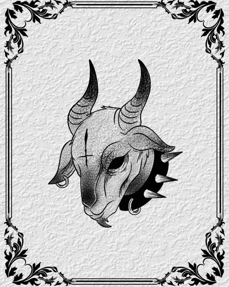 Traditional Tattoo Designs, Petit Tattoo, Goth Tattoo, Bull Tattoos, Wicked Tattoos, Clever Tattoos, Handpoke Tattoo, Spooky Tattoos, Human Canvas