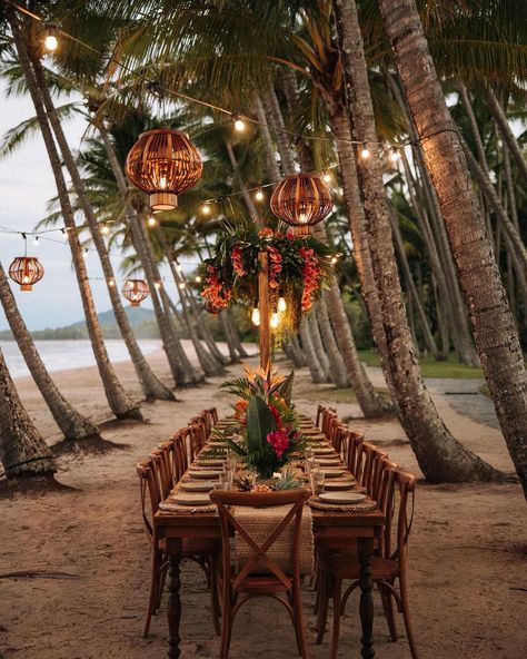 Event Table Decor, Very Small Wedding, Palm Cove, Timber Table, Fall Flower Arrangements, Rustic Vintage Wedding, North Queensland, Party Inspo, Event Table