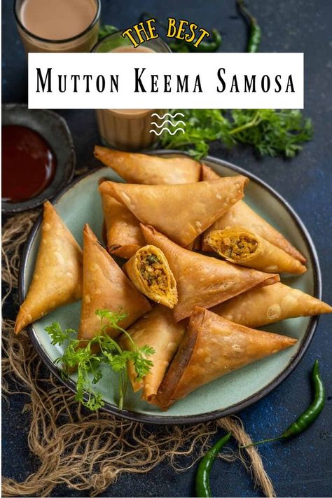 Make the best Mutton Keema Samosa (using samosa patti) at home using my easy recipe. Learn how to assemble and freeze the samosas in bulk. Keema Samosa, Punjabi Samosa, Mutton Keema, Mutton Korma, Kofta Recipe, Fresh Snacks, Samosa Recipe, Mutton Recipes, Hand Pies