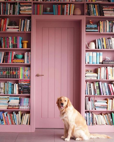 Pink Bookshelves, Eclectic Homes, Barbie Dream House, Pink Room, Girl House, Home Library, Handmade Furniture, Home Office Design, House Inspiration