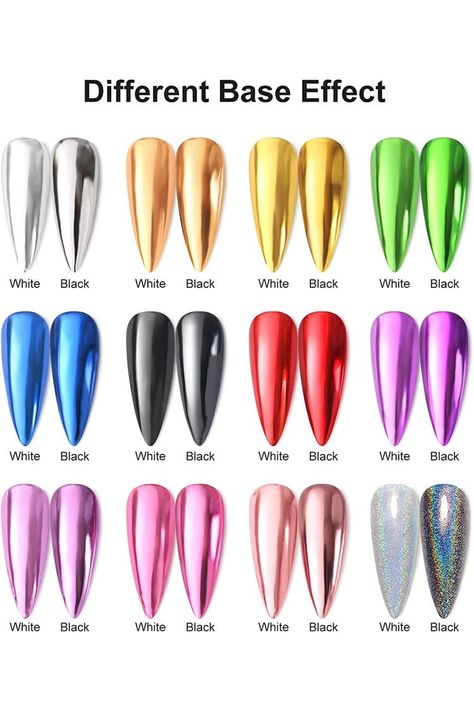 Mirror Effect Nails Design, Shinny Nails Acrylic, Mirror Gel Nail Polish, Trendy Spring Nails Chrome, Chrome Nails With Glitter Tips, Spring Nails 2024 Trends Chrome, Black Base Chrome Nails, Chrome Nails With Eyeshadow, Easy Chrome Nails