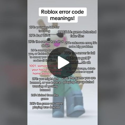 #robloxerrorcode | TikTok Roblox Error Code Meanings, Code Meaning, Error Code, Home Alone, Useful Life Hacks, Life Hacks, Meant To Be, Accounting, Coding