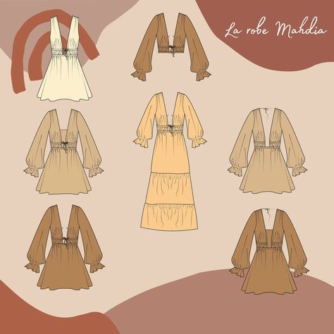 Low Cut Neckline Gathers Dress Pattern - Etsy Australia Gathers Dress, Tshirt Dress Diy, Robe Diy, Long Dress Patterns, Paris Dresses, Cute Embroidery, Diy Sewing Clothes, Couture Sewing, Diy Couture