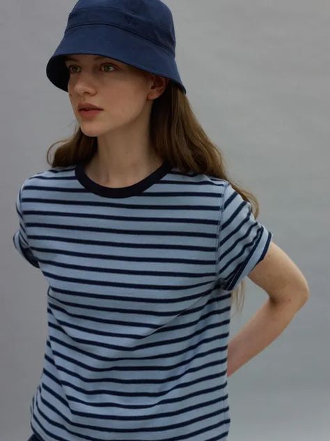 Sailor Tshirt (Blue Navy) | W Concept Striped Tshirt Outfits, Nothing Written, Striped Tshirt, Tshirt Outfit, Classic Trench Coat, Curated Closet, Basic Design, W Concept, Tshirt Outfits