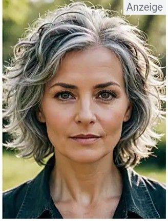 Shoulder Length Salt And Pepper Hair, Short Wavy Gray Hair Over 50, Gray Curly Hair Natural Curls, Medium Length Grey Hair, Grey Blending Highlights Brunette, Curly Gray Hair Over 50, 70 Hair Styles, Gray Hair Short, Silver Hair Color Ideas