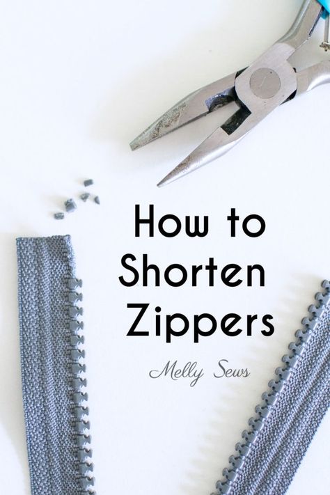 How to Shorten a Zipper - Clear Guide with Pictures & Video - Melly Sews Zip Tutorial, Melly Sews, Sew Zipper, Sewing Alterations, Sewing Clothing, Dress Making Patterns, Diy Sewing Pattern, Sewing Needle, Sewing Class