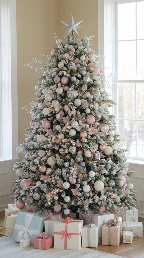 Check out this photo from millennialmeatloaf White Light Christmas Tree, Silver And White Christmas Tree, Themed Christmas Tree Ideas, White Christmas Tree Decor, Creative Christmas Tree Ideas, Plum Christmas, Christmas Wallpaper Ipad, Light Christmas Tree, Christmas Trees Decorated