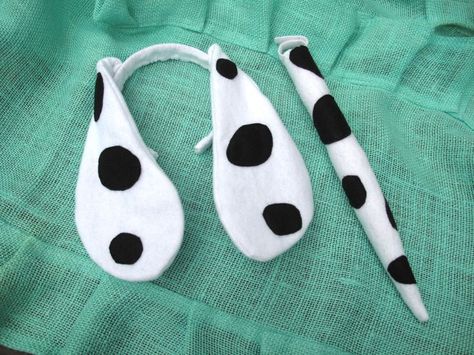 Diy Dalmation Ears, Diy Dalmatian Costume, Puppy Ears And Tail, Puppy Ears Headband, Halloween Hosting, Dalmation Ears, Dalmation Costume, Dalmatian Halloween, Puppy Ears