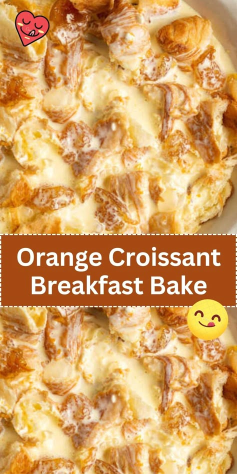 Start your day with a zesty twist with this Orange Croissant Breakfast Bake. A sweet, citrusy, and utterly satisfying breakfast treat. Orange Croissant, Croissant Breakfast Bake, Easter Breakfast Recipes, Sweet Breakfast Casserole, Croissant Breakfast, Brunch Casserole, Easter Breakfast, Easter Brunch Food, Breakfast Sweets