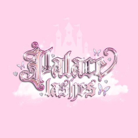 Chrome Pink princess logo on a pink background Barbiecore Graphic Design, Business Logo Ideas Unique, Princess Graphic Design, Princess Logo Design, Vibes Logo Design, Nail Business Logo, Girly Logo Design, Vibes Logo, Princess Logo