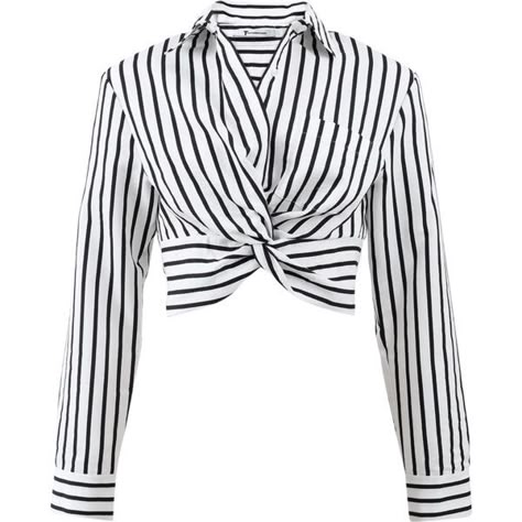 T By Alexander Wang Striped Twist Front Crop Shirt ($295) ❤ liked on Polyvore featuring tops, black and white striped shirt, black white striped shirt, white and black striped shirt, black and white crop top and black and white shirt Black And White Crop Tops, Black Striped Shirt, White Cotton Blouse, White Stripes Shirt, Black And White Shirt, Striped Crop Top, T By Alexander Wang, Twist Front, Long Shirt