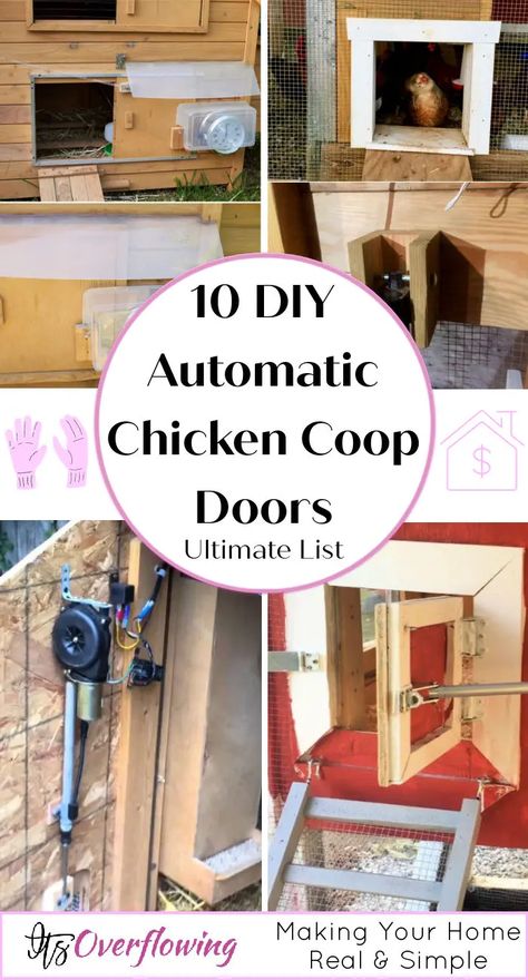 Chicken Coop Automatic Door, Chicken Coop Door Ideas, Chicken Coop Doors, Automatic Chicken Door, Chicken Coop Plans Free, Chicken Door, Chicken Feeder Diy, Chicken Coop Door, Door Plans