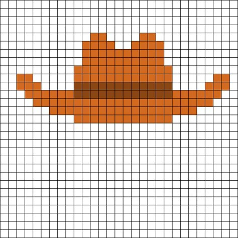 Crochet Cowboy Hats, Cowboy Cross, Bobble Crochet, Tiny Cross Stitch, Pixel Crochet, Kandi Patterns, Mini Cross Stitch, Bead Pattern, Bead Loom Patterns