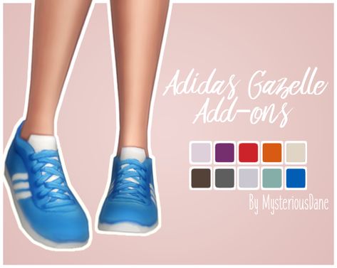 Adidas Gazelle Add-ons – @mysteriousdane on Tumblr Pink Shoelaces, Cc Shoes, Sims 4 Cc Shoes, Sims 4 Mm Cc, Play Sims, Sims 4 Mm, Sims Four, Sims4 Clothes, Sims 4 Cas