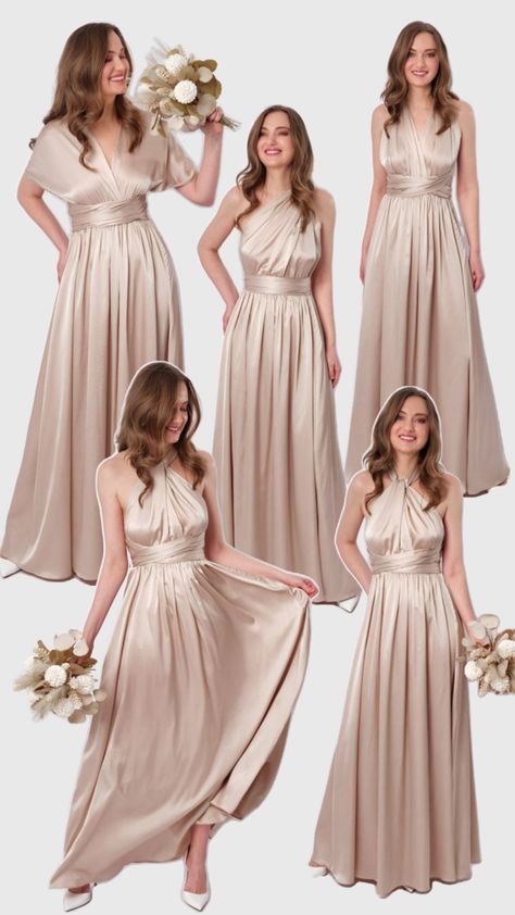 Bridesmaid dress, wedding guest dress, silk infinity dress, silk convertible dress, silk multiway dress, champagne beige silk dress, neutral wedding Silk Bridesmaids Dresses, Bridesmaid Dresses Champagne, Silk Bridesmaid Dress, Beige Bridesmaid Dress, Silk Bridesmaid Dresses, Dresses Champagne, Multiway Dress, Champagne Bridesmaid Dresses, Designer Bridesmaid Dresses