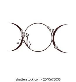 Royalty Symbols Tattoo, Royalty Free Drawings, Crone Tattoo Ideas, Triple Moon Drawing, Three Moons Tattoo, Triple Moon Art, Witch Goddess Tattoo, Simple Goddess Tattoo, Divine Feminine Moon Tattoo