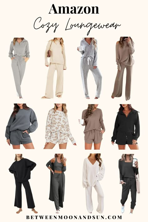 Discover 34 cute and cozy loungewear sets from Amazon. The perfect balance of comfy and stylish outfits for working from home, having a self-care weekend in ,or just for relaxing after a stressful day. Embrace the soft fabric and get cozy! #LoungeWear #CozyOutfits #LoungwearSets #LoungeOutfit Home Aesthetic Outfit, Lounge Clothes Aesthetic, Cute Outfits For Home, Home Wear Aesthetic, Cozy Outfit Home, Relaxing Outfits Lazy Days, Home Clothes Aesthetic, Revenge Fits, Home Comfy Outfit