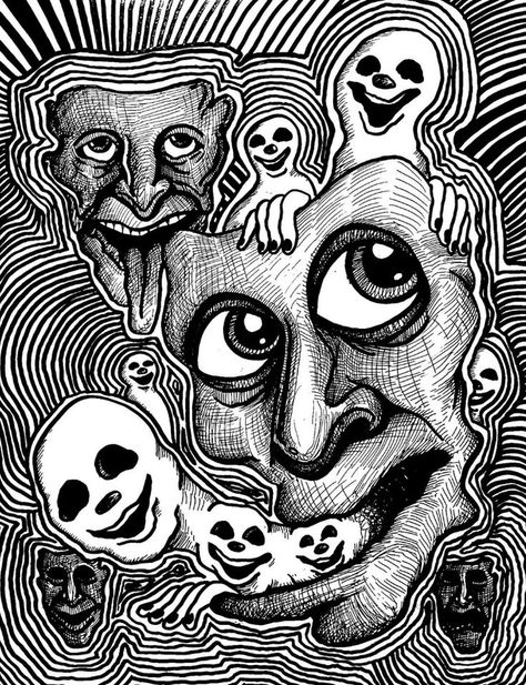 Hallucination Drawing, Art With Black Pen, Spiritual Sketches, Zentagle Drawing Ideas, Gothic Girl Art, Black Pen Drawing, Surrealism Drawing, Woodcut Art, Trippy Drawings