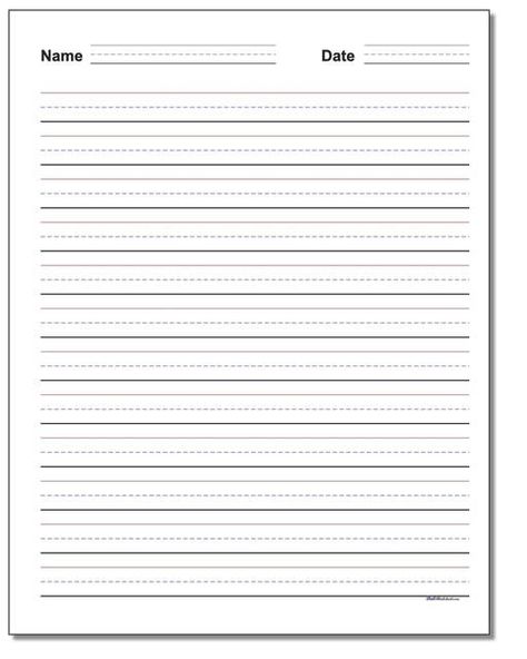 Try these free printable 3-line   writing practice paper templates with name and date at the top when you have primary grade homework or classroom activities and your students need to turn-in their work. Handwriting Paper Printable, Lined Paper For Kids, Primary Writing Paper, Clock Worksheets, Handwriting Template, Handwriting Practice Paper, Free Paper Printables, Free Writing Paper, Writing Paper Template