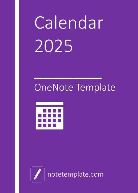 Our OneNote calendar for efficient planning of the year 2025. Onenote Templates Free, Onenote Planner Templates Free, Onenote Aesthetic, One Note Templates, Onenote Calendar, Onenote Planner, Onenote Template, Weekly And Monthly Planner, One Note